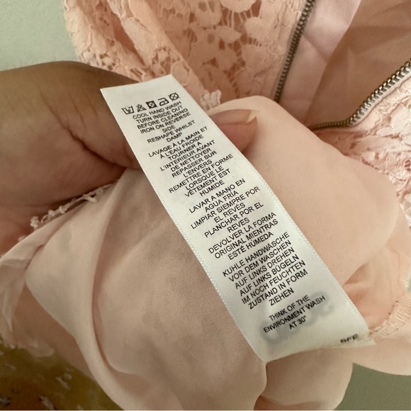 ASOS‎ Lace Crop Top Midi Pencil Dress Sz 0 Pink - Picture 14 of 15